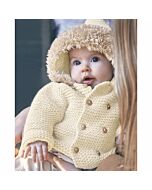 Phildar baby jasje breien met bont op de capuchon (200, model 19)