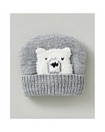 Phildar baby mutsje met ijsbeer breien (200, m24c)