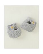 Phildar baby slofjes met knoop breien van Phil Caresse (213, m23)
