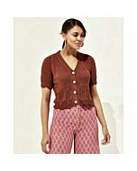 Phildar dames vest met korte mouwen breien van Phil Rustique (208, m24)