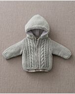 Phildar gestreept baby kabel vestje van Merinos 6 en Phil baby doll.