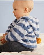 Phildar gestreepte baby jasje breien van Phil Gourmand en Partner 3,5 (215,m40)