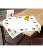  Tafelkleed met telpatroon  kleurige appels 2  om te borduren  met een aida rand.pn 0149139