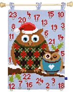 Vervaco voorbedrukt kruissteek wandtapijt adventkalender kerstuilen pn-0154733