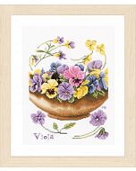 Borduurpakket Viooltjes om te borduren lanarte pn-0168600