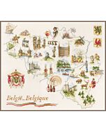 Borduurpakket Kaart van België met telpatroon Lanarte pn-0173689