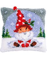 Vervaco Smyrnapakket knoopkussen kerstkabouter in de sneeuw PN-0201456 voorbedrukt