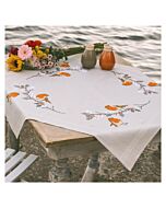 Vervaco borduurpakket tafelkleed Roodborstjes PN-0201676 voorbedrukt