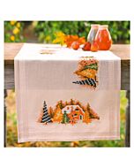 Vervaco borduurpakket tafelloper winterdorp PN-0207542 voorbedrukt