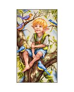 Lanarte borduurpakket geklets tussen de bladeren PN-0221128 evenweave telpatroon