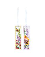 Lanarte borduurpakket 2st. boekenleggers kleurig bloemenboeket PN-0221310 evenweave telpatroon