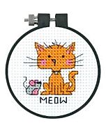 Borduurpakket met borduurring poes en muis Dimensions 72-74487