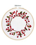 Rico Design kerstkrans in kruissteek borduren 100074