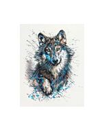 Borduurpakket  Snow Splashes - Wolf   Rto M805 met telpatroon