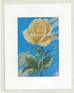 Borduurpakket roos op blauw van lanarte  35046