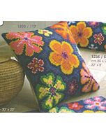 Borduurpakket kussen flower power