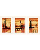 Vervaco borduurpakket 3 wenskaarten met omslag Zonsondergang pn-0156893