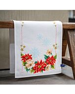 Vervaco borduurpakket loper Kerstbloemen pn-0155487 borduren 32x84cm