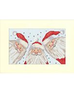 Bothy Threads borduurpakket kerstkaart kerstman selfie XMAS88 telpatroon incl. passe-partout, kaart en envelop