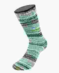 Lana Grossa Meilenweit Cashmere Mezzo kleur 4201 (wit/groen/blauw) sokkenwol