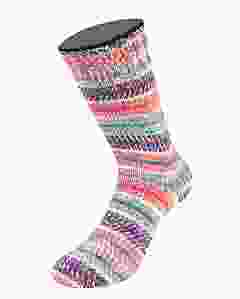 Lana Grossa Meilenweit Cashmere Mezzo kleur 4203 (wit/grijs/beige/blauw) sokkenwol