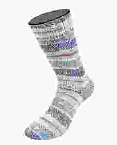 Lana Grossa Meilenweit Cashmere Mezzo kleur 4203 (wit/grijs/beige/blauw) sokkenwol