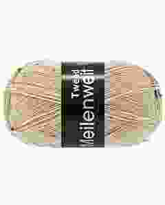 Lana Grossa Meilenweit tweed kl.178 (beige met bruine tweed) 