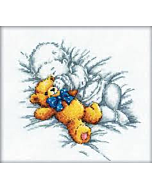 Borduurpakket  Good night  Baby with Teddy Bear om te borduren