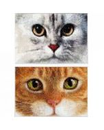  2 Borduurpakketten poezen  tiger en kitty van Thea Gouverneur 540