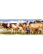 Voorbedrukt stramien koeien om te borduren seg de paris 950.166