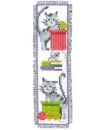 Borduurpakket Boekenlegger nieuwsgierige katten Vervaco pn-143915