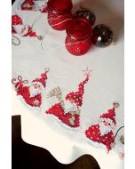 Borduurpakket voorbedrukt tafelkleed kerstmannetjes vervaco pn-0146076