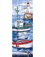 Voorbedrukt canvas/stramien boten (les bateaux) om te borduren van Margot 62.180