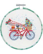 Dimensions borduurpakket kerst fiets borduren 72-09003