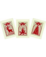 3 Wenskaarten met omslag kerstklokken om te borduren Vervaco pn-0021444