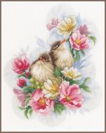 Lanarte borduurpakket kleine vogeltjes op bloementak pn-0185003 borduren