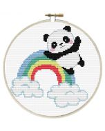 Voorbedrukt borduurpakket regenboog panda Needleart World 240.060