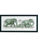 Permin borduurpakket olifanten met linnen 12-8324
