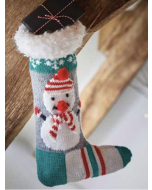 Phildar kerst sok met sneeuwpop om te breien van Phil Aventure en Neige