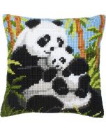 Borduurpakket kussen pandafamilie