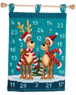 Vervaco kruissteek wandtapijt elanden met sjaals adventkalender pn-0147503