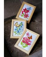 Vervaco 3 borduurpakketten bloemen en vlinders borduren pn-0157101