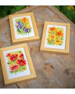 Vervaco borduurpakket 3 stuks zomerbloemen borduren pn-0164189