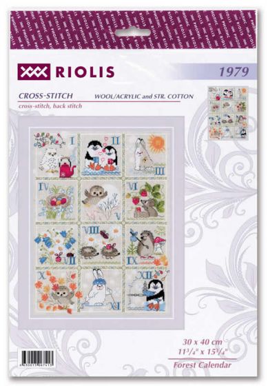 Riolis borduurpakket  Bos Kalender om te borduren 1979