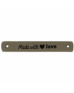 Durable leren label 'made with love' 