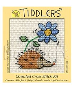 Mouseloft borduurpakket egel met bloem 003-K01 telpatroon