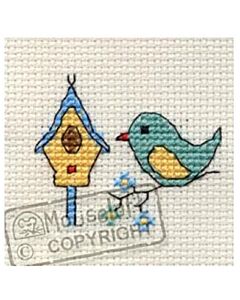Mouseloft borduurpakket vogel met vogelhuisje 004-J06 telpatroon