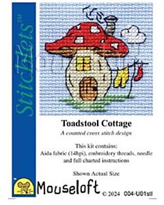 Mouseloft borduurpakket kabouter met een paddenstoel 004-S02 telpatroon