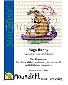 Mouseloft borduurpakket konijn doet yoga 004-U02 telpatroon