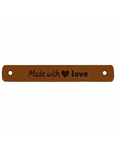 Durable leren label 'made with love' 